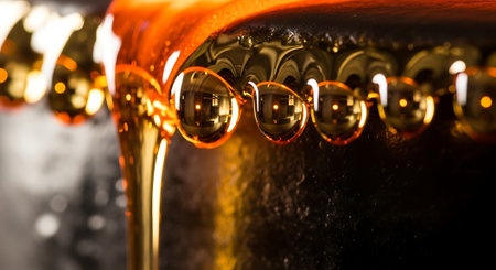 Close-up shot of a bottle of beer with shallow depth of fieldの素材