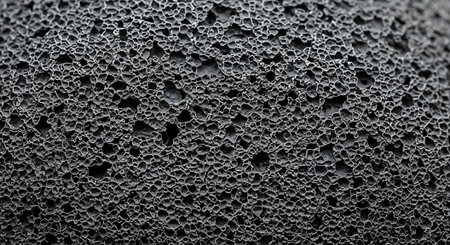 Close up of black sponge texture background. Abstract background and texture for design.の素材