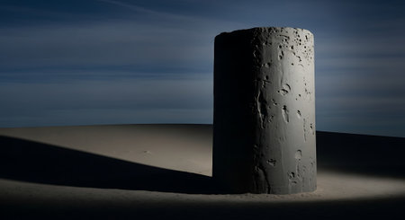 Pillar on the sand dunes in the Sahara desert, Moroccoの素材