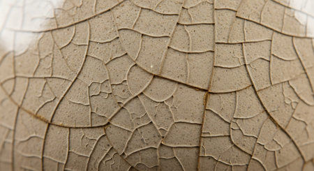abstract background of cracked paint on a ceramic tile, close-upの素材