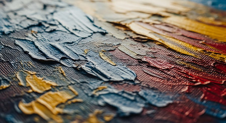 Abstract oil painting on canvas. Close-up. Selective focus.の素材