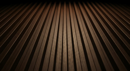 abstract dark brown wooden background with diagonal stripes - 3d illustrationの素材