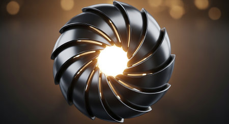 3d rendering of abstract metal spiral shape. Computer generated image.の素材
