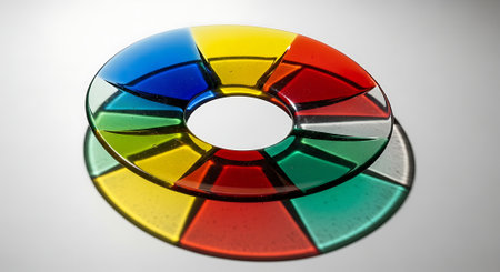 Color wheel on a white background. 3d rendering. Computer digital drawing.の素材
