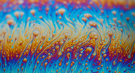 beautiful psychedelic abstraction - interference in soap films in the water of soap bubblesの素材