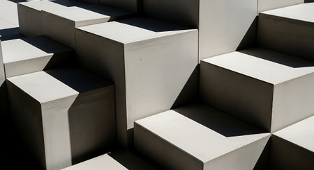 Abstract architecture background. Geometric shapes of the facade of a modern buildingの素材