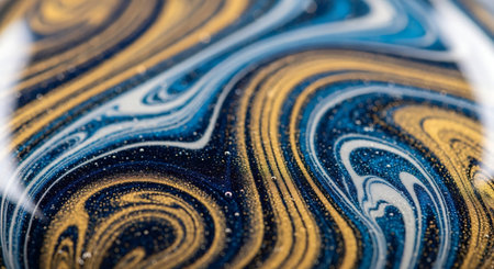 Marble abstract acrylic background. Marbling artwork texture. Agate ripple pattern. Gold powder.の素材