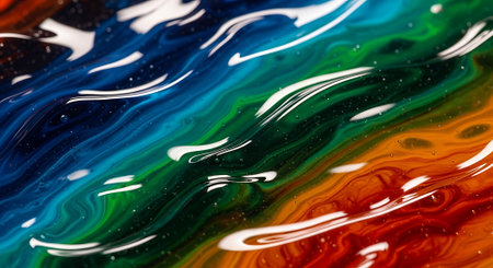 abstract background of the oil paint on the water close-upの素材
