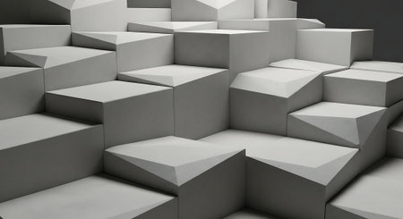 Abstract background of geometric shapes. 3d rendering, 3d illustration.の素材