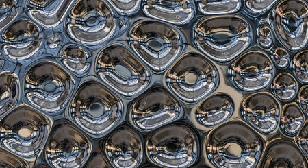 Abstract metal background, close-up. Texture of metal pipes.の素材