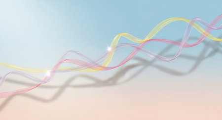 abstract background with wavy lines and blue sky, 3d renderの素材