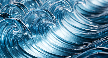 Abstract blue background with curved lines. 3d rendering, 3d illustration.の素材