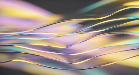 3d rendering, abstract wavy metallic background, computer digital imageの素材