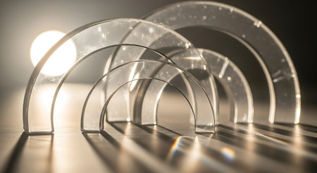 abstract metal structure on a dark background. 3d render illustrationの素材