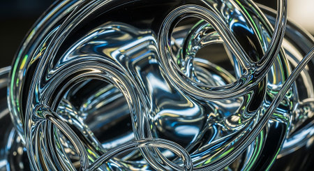 Abstract metal background. 3d rendering 3d illustration. Computer digital drawing.の素材