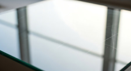 Close up of glass table with spider web on it, shallow DOFの素材