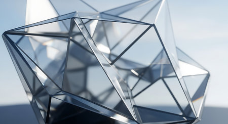 Abstract 3d rendering of chaotic polygonal structure. Futuristic background.の素材