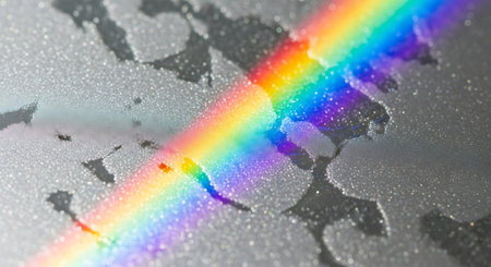 rainbow on the surface of the sheet of paper as a backgroundの素材
