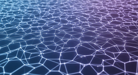 Abstract polygonal space low poly dark background with connecting dots and lines. Connection structure. 3d renderingの素材