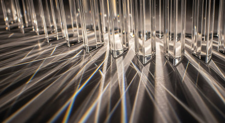 science laboratory test tubes, medical research and development concept. 3d renderingの素材