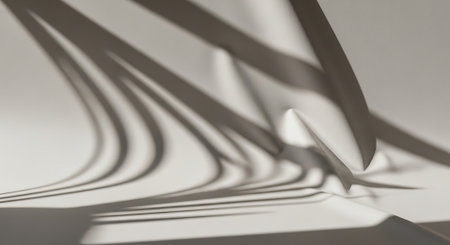 Abstract shadow on a white wall. Horizontal orientation. Close-up.の素材