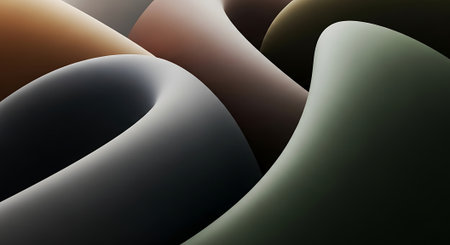 3d render of a set of crystal objects on a black backgroundの素材