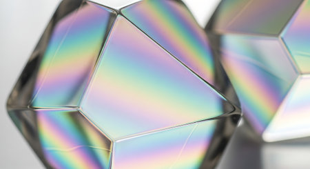 Macro closeup of a crystal gemstone with reflection in itの素材