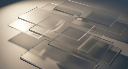 Abstract 3d rendering of geometric shapes. Reflective surface. Reflective surface.の素材