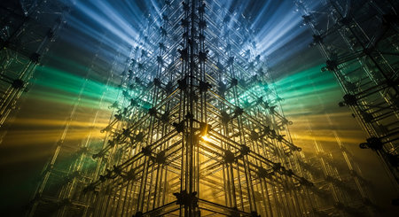 3D rendering of abstract technology digital hi tech concept. High tech backgroundの素材