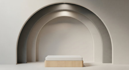 Minimalist abstract background, primitive geometrical forms, 3D renderの素材