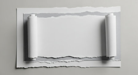 Piece of torn paper with space for your text on grey backgroundの素材