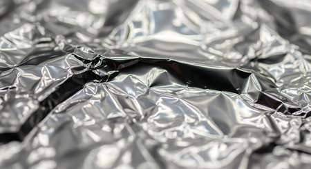 Aluminum foil texture for background and design. Abstract metallic background.の素材