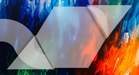 abstract background with colorful brush strokes on white background, 3d illustrationの素材