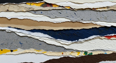 Pieces of torn paper as a background texture. Copy space.の素材