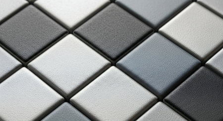 Close-up of a black and grey textured background with tilesの素材