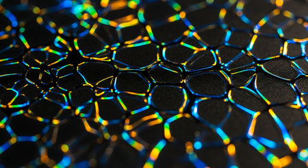 abstract background of colored hexagons. close-up. macroの素材