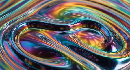 abstract background of colorful flowing liquid. 3d rendering, 3d illustration.の素材