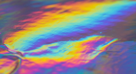 abstract multicolored blurred background. macro photo of soap bubblesの素材