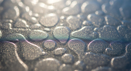 abstract background macro close up of water drops on a glass surfaceの素材