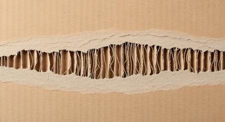 Ripped cardboard with space for your text. Carton background.の素材