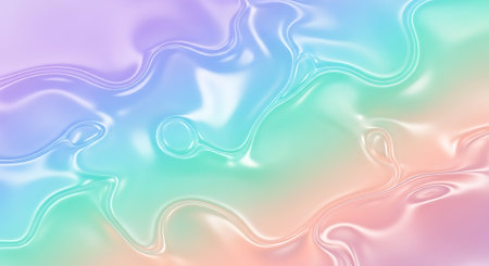 Abstract background with smooth lines in pink, blue and green colors.の素材