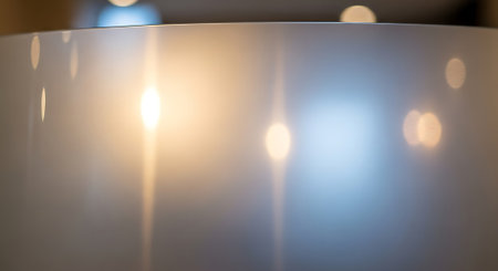 Blurred abstract background, bokeh light from lamp on wallの素材