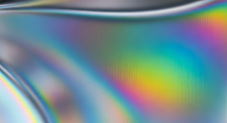 Holographic foil abstract background. Iridescent holographic foil. Hologram glitch effect. Hologram texture. Vector illustration.の素材