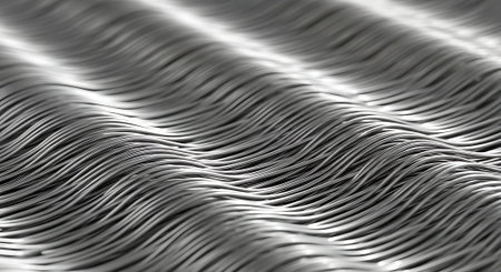 Abstract background with metallic waves. 3d rendering, 3d illustration.の素材