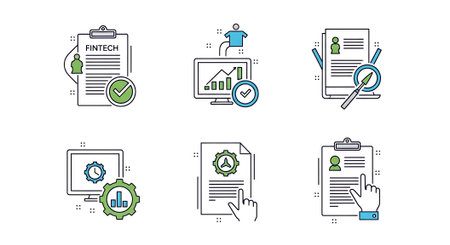 Set of business and finance icons. Vector illustration in line style.の素材