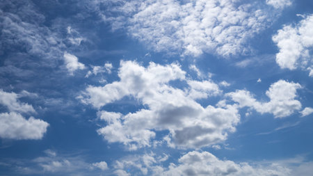 White clouds and blue sky