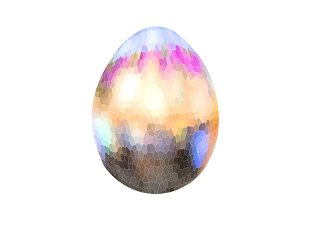 Abstract colorful mosaic of Easter eggs isolated on white background. Easter egg.の写真素材