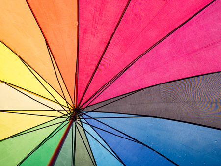 Rainbow colorful inside umbrella for background.の写真素材