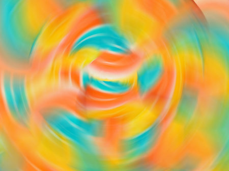 Abstract gradient motion blur background with soft pastel color tones, green, blue, orange, yellow, pink.の写真素材