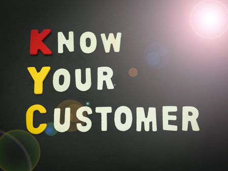 Business Acronym KYC. Know Your Customer or Know Your Client. Know Your Customer word on black...